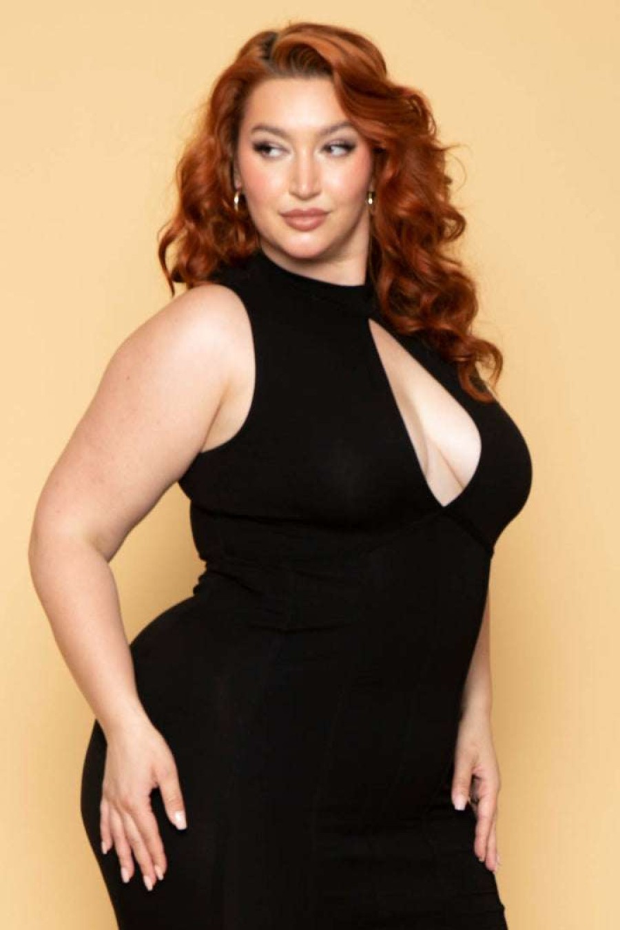 Dresses * | Curvy Sense Plus Size Millie Keyhole Dress New Arrivals Black