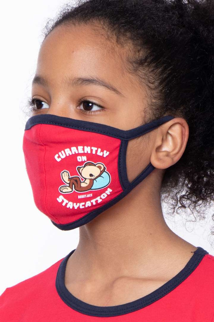 Accessories * | Curvy Sense Kids Washable Bobby Jack Printed Face Mask Ages 4 11 Staycation