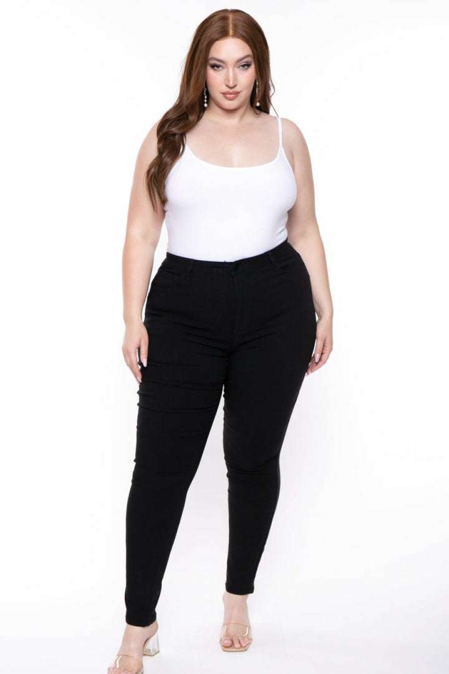 Tops * | Curvy Sense Plus Size Jersey Girl Bodysuit Tops White