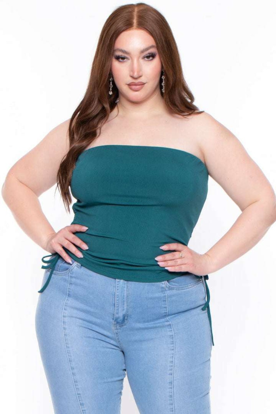 Tops * | Bluebell Tops Plus Size Raylin Tube Top Teal