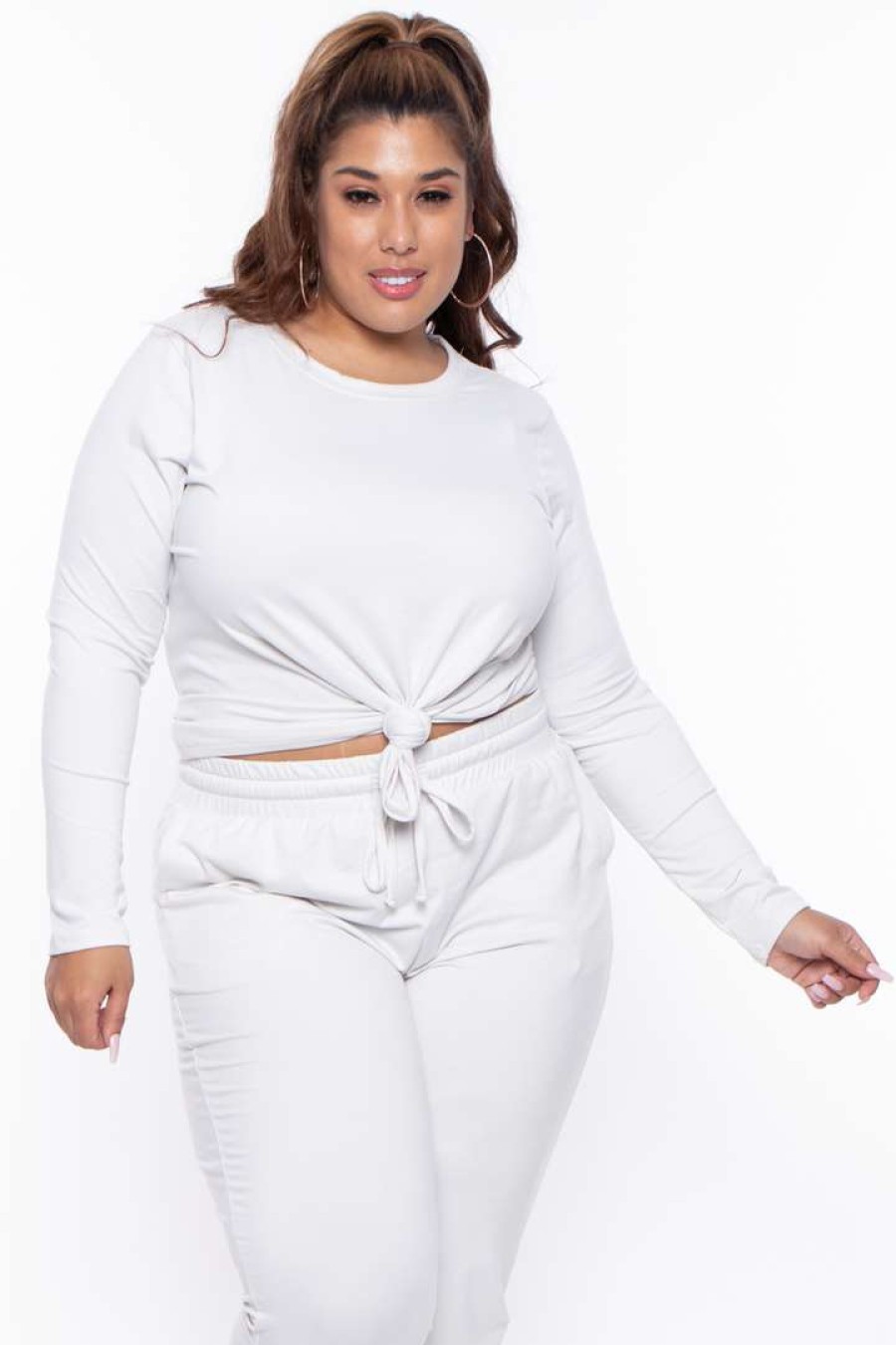 Sets * | Zenana Plus Size Brandi Lounge Matching Jogger Set Bone