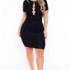 Dresses * | Curvy Sense Back In Stock Plus Size Reyna Cut Out Dress Black