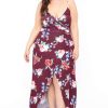 Dresses * | Curvy Sense Dresses Plus Size Vanisha Cami Dress Burgundy