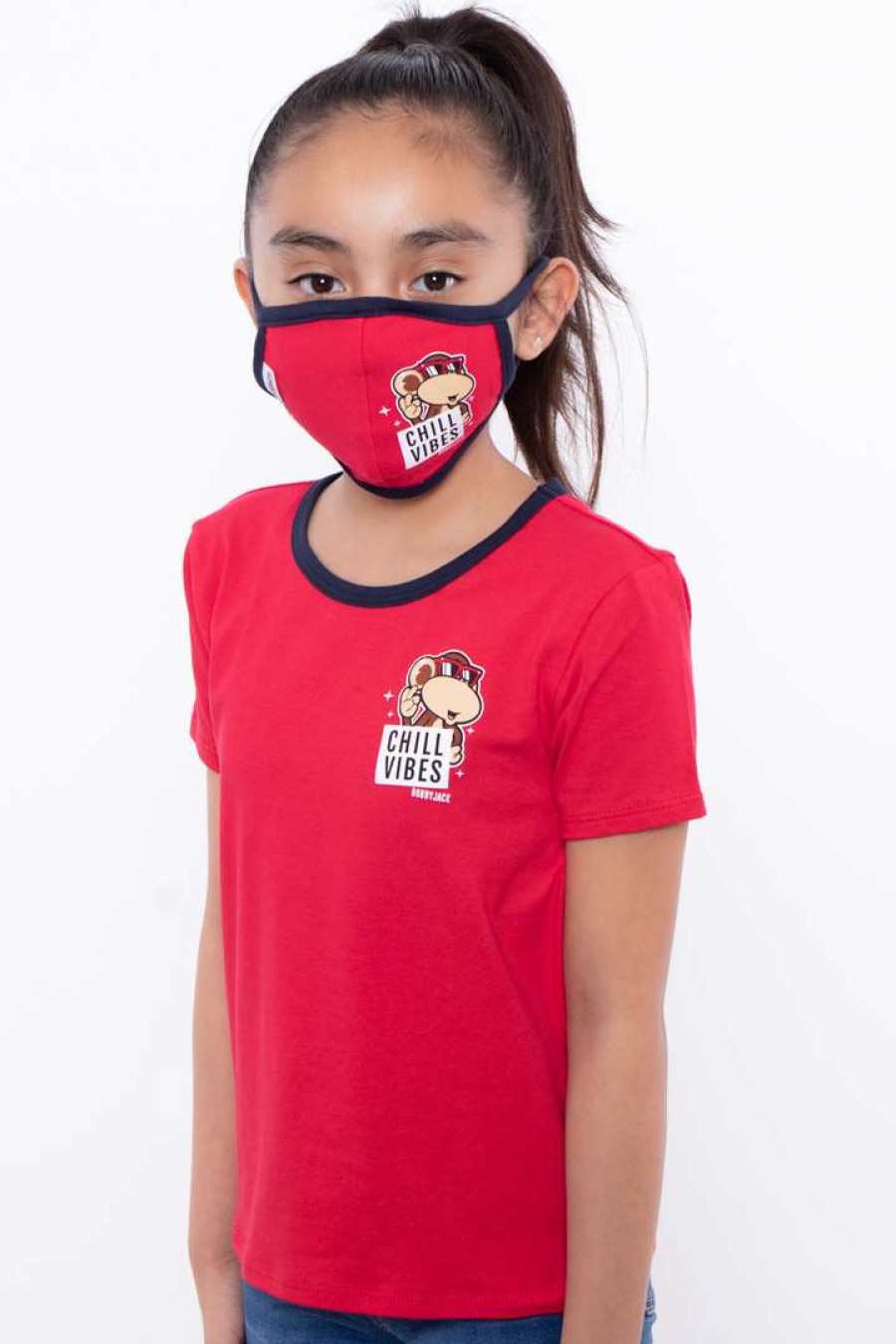 Sets * | Bobby Jack Kids Mask & Shirt Set Chill Vibes Matching Sets