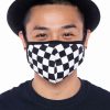 Accessories * | Curvy Sense Face Masks Washable & Reusable Face Mask Checkers Black