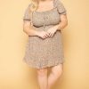 Dresses * | Sky Plus Plus Size Freesia Smocked Floral Dress Sage