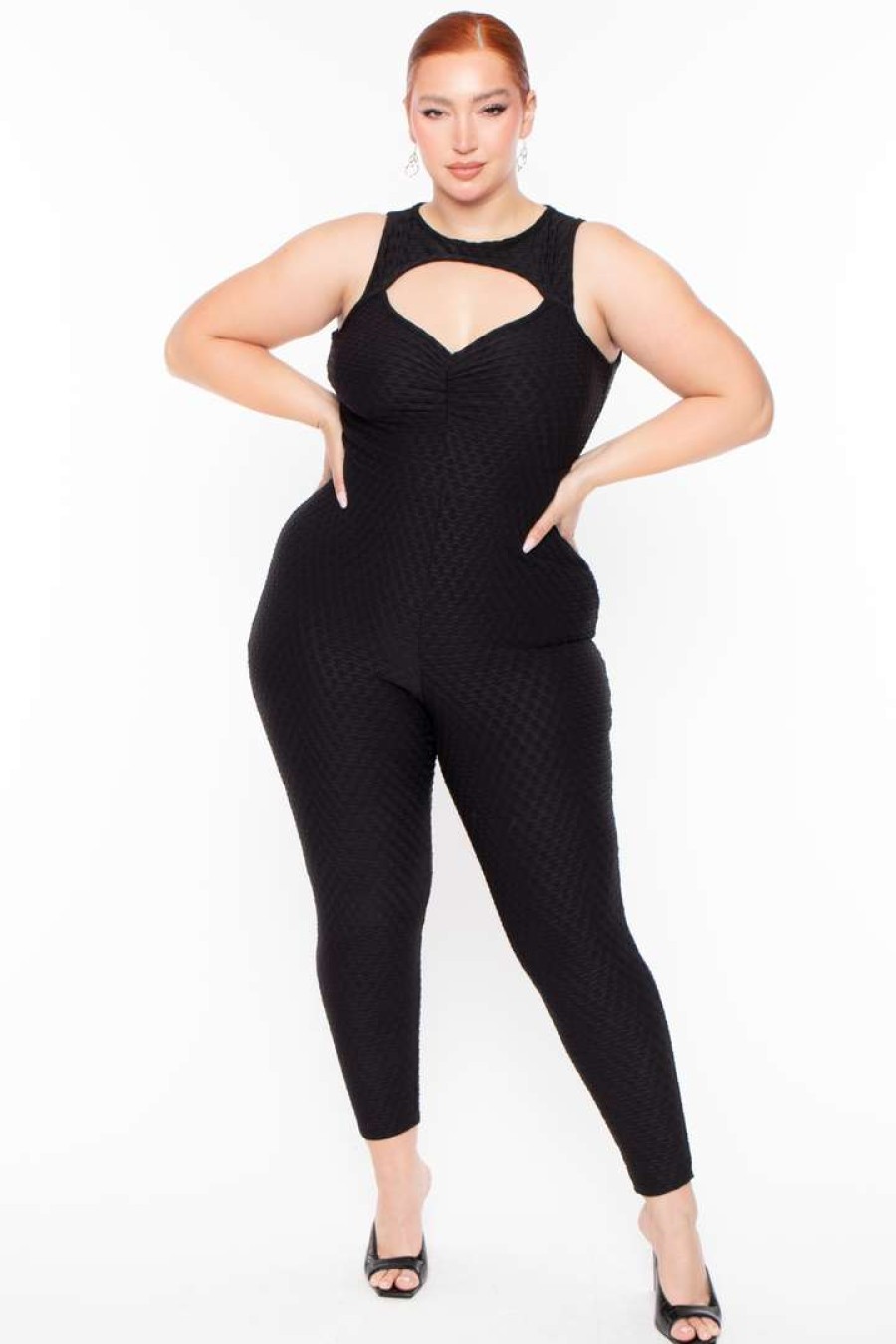 Jumpsuits * | Curvy Sense Plus Size Renley Jumpsuit Party Jumpsuilts Black