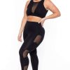 Sets * | Curvy Sense Plus Size Valerie Mesh Matching Set Black