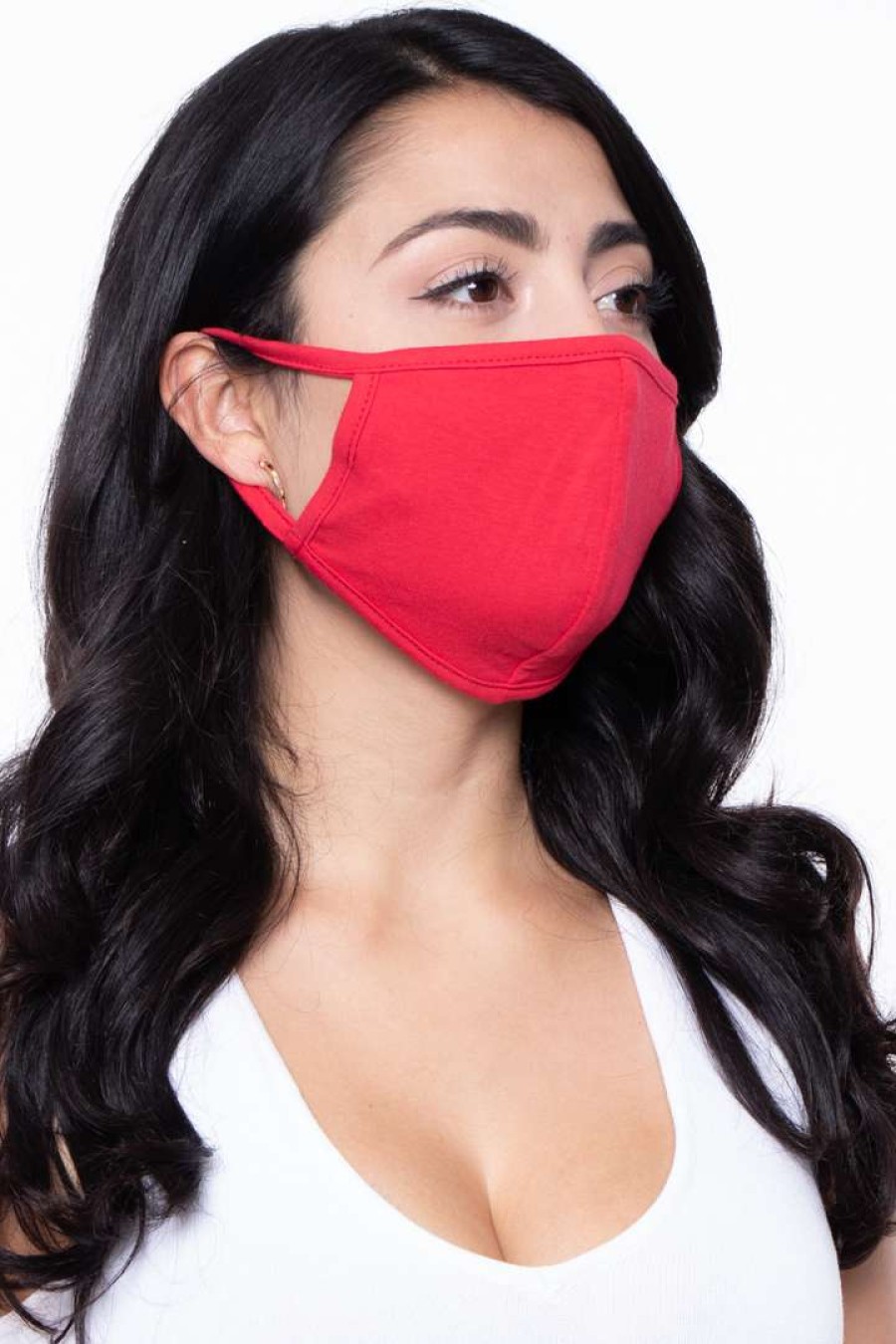 Accessories * | Curvy Sense Washable & Reusable Unisex Face Mask Face Masks Red