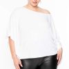 Tops * | Curvy Sense Plus Size Off The Shoulder Top White