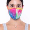 Accessories * | Curvy Sense Washable & Reusable Printed Tie-Dye Face Mask Face Masks Fuschia