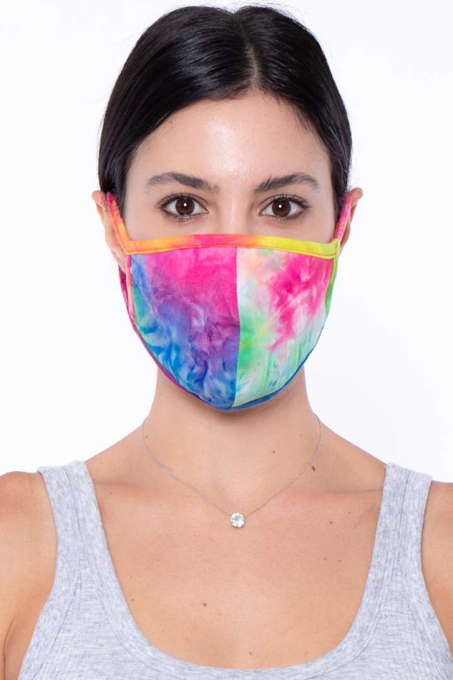 Accessories * | Curvy Sense Washable & Reusable Printed Tie-Dye Face Mask Face Masks Fuschia