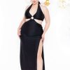 Dresses * | Curvy Sense Plus Size Parisa Halter Dress Party Shop Black