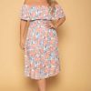 Dresses * | Blue Leopard New Arrivals Plus Size Gilana Tropical Dress Mauve