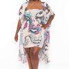 Sets * | Bluebell Plus Size Dragon Kimono And Dress Set Matching Sets Taupe