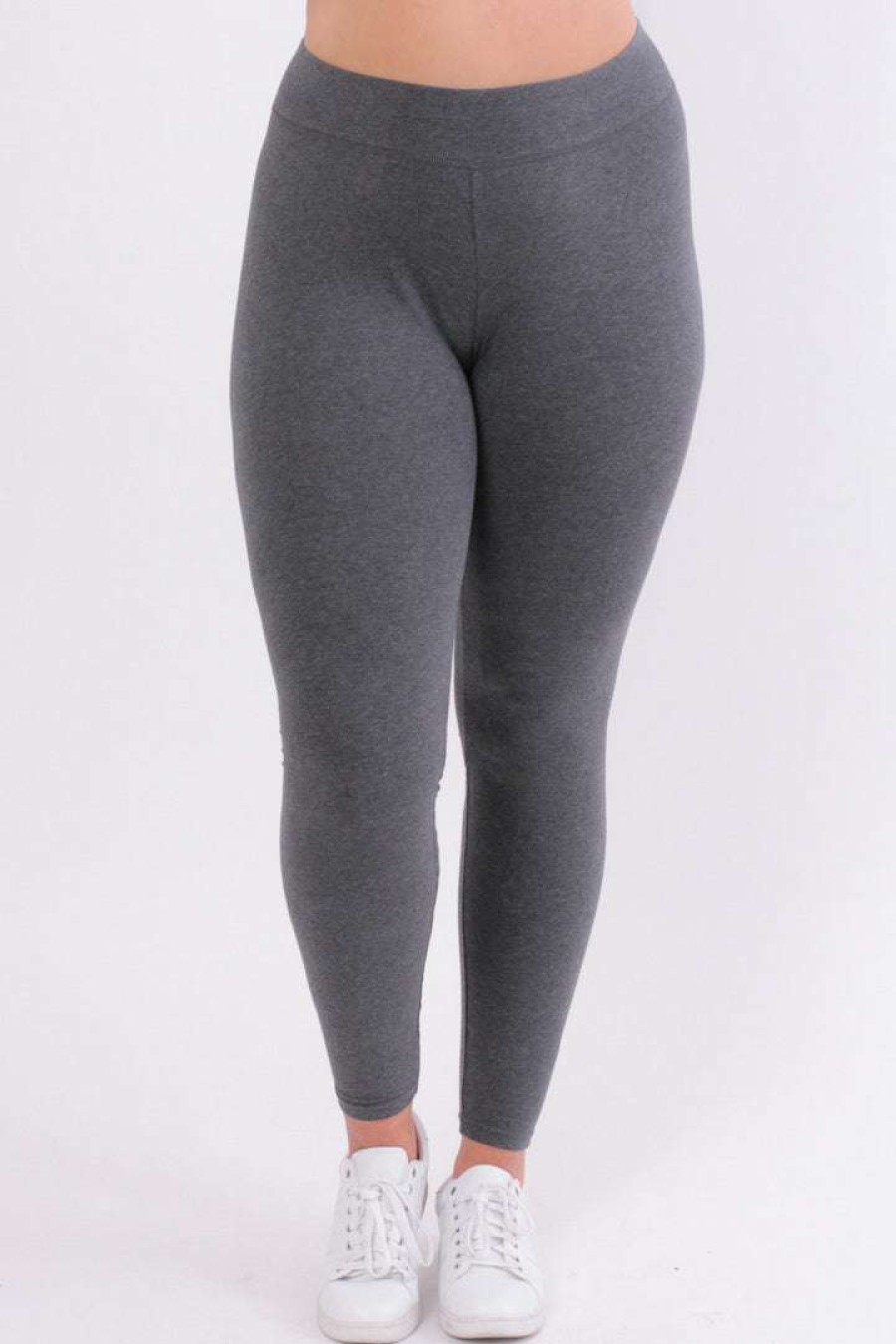 Bottoms * | Uni Active Mopas Back In Stock Plus Size Stretch-Knit Leggings Charcoal