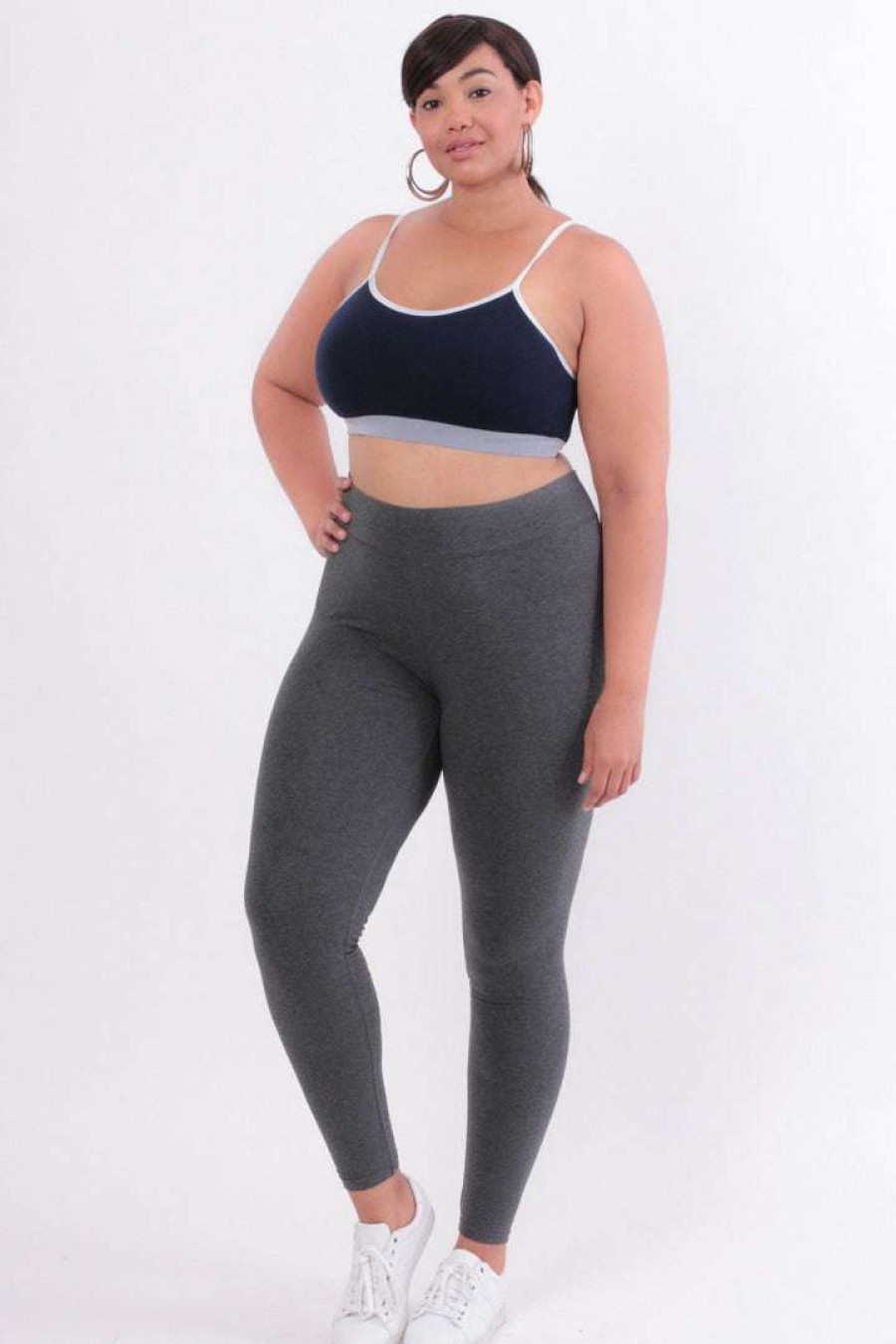 Bottoms * | Uni Active Mopas Back In Stock Plus Size Stretch-Knit Leggings Charcoal