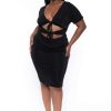 Dresses * | Curvy Sense Plus Size Ada Slinky Bodycon Dress Black