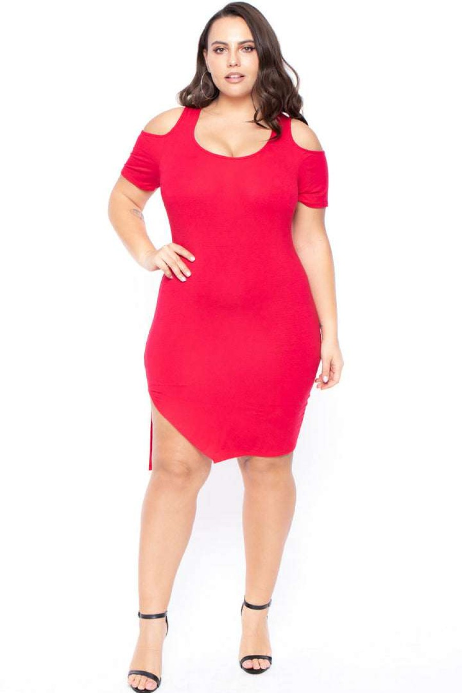 Dresses * | Curvy Sense Plus Size Ashley Mini Dress Red