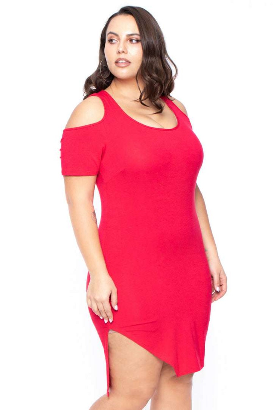 Dresses * | Curvy Sense Plus Size Ashley Mini Dress Red