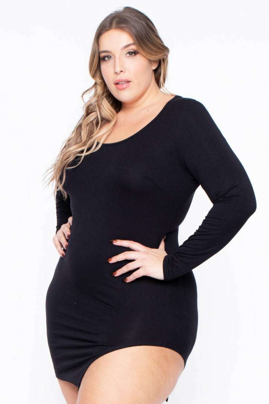 Dresses * | Curvy Sense Little Styles Plus Size Denelle Mini Dress Black