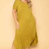 Dresses * | Zenana Plus Size Maxi T-Shirt Dress Chartreuse