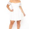 Dresses * | Curvy Sense Plus Size Veronica Flower Lace Dress Ivory