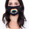 Accessories * | Curvy Sense Washable & Reusable Printed Face Mask Love Wins Face Masks Black