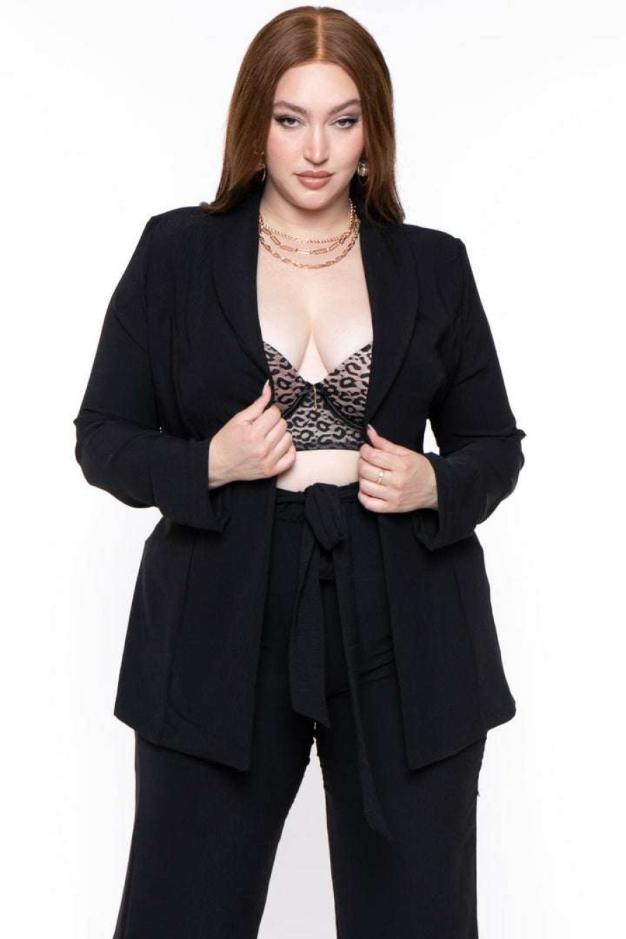 Sets * | Gibiu Plus Size Hbic Pant Suit Set Black