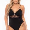 Tops * | Bluebell Plus Size Cassandra Cut Out Lace Bodysuit Back In Stock Black