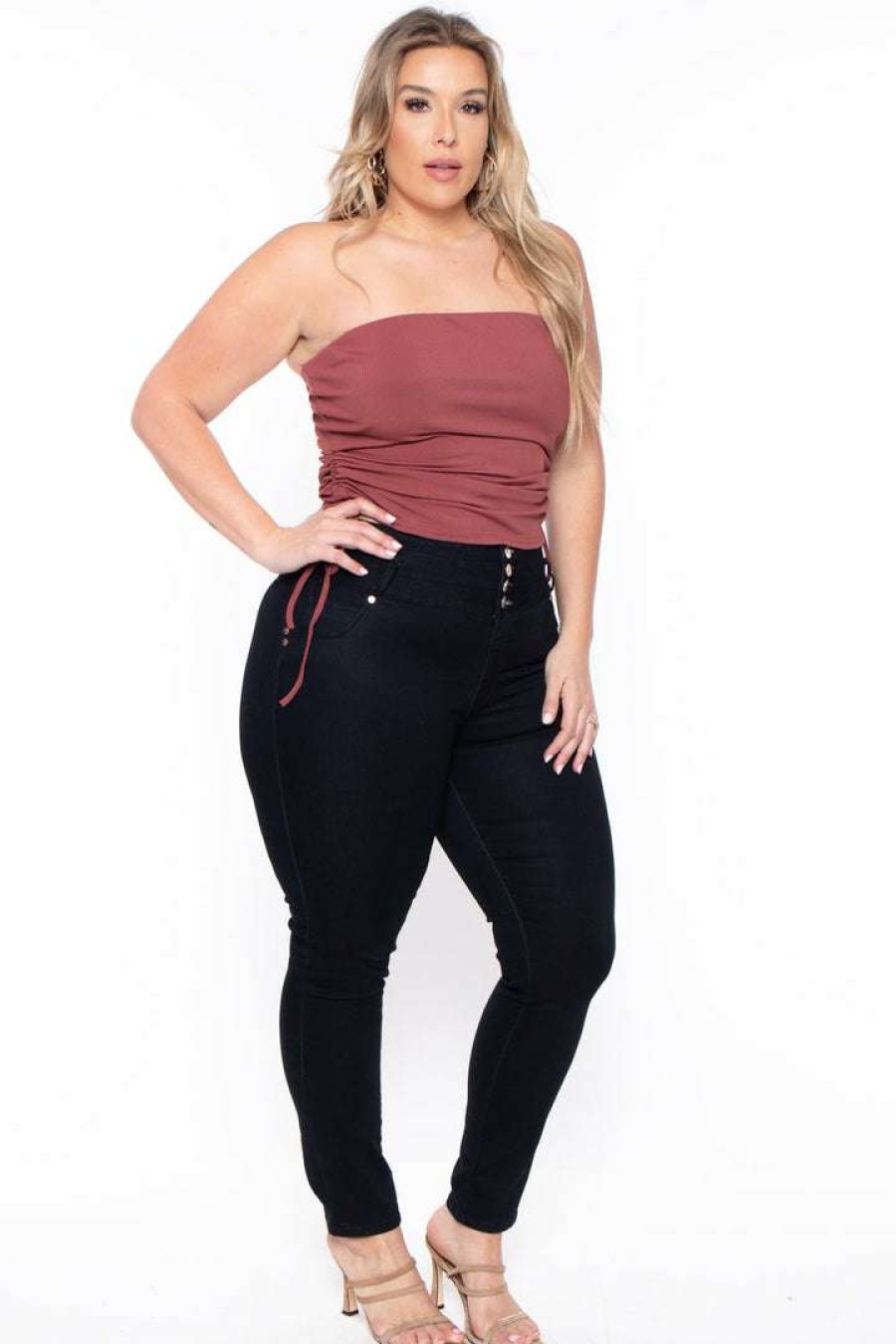 Tops * | Bluebell Tops Plus Size Raylin Tube Top Rust