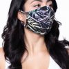 Accessories * | Curvy Sense Face Masks Washable & Reusable Face Mask Palm Leaf Palm Leaf Black