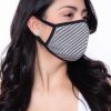 Accessories * | Curvy Sense Face Masks Washable & Reusable Face Mask Stripes Black Stripe