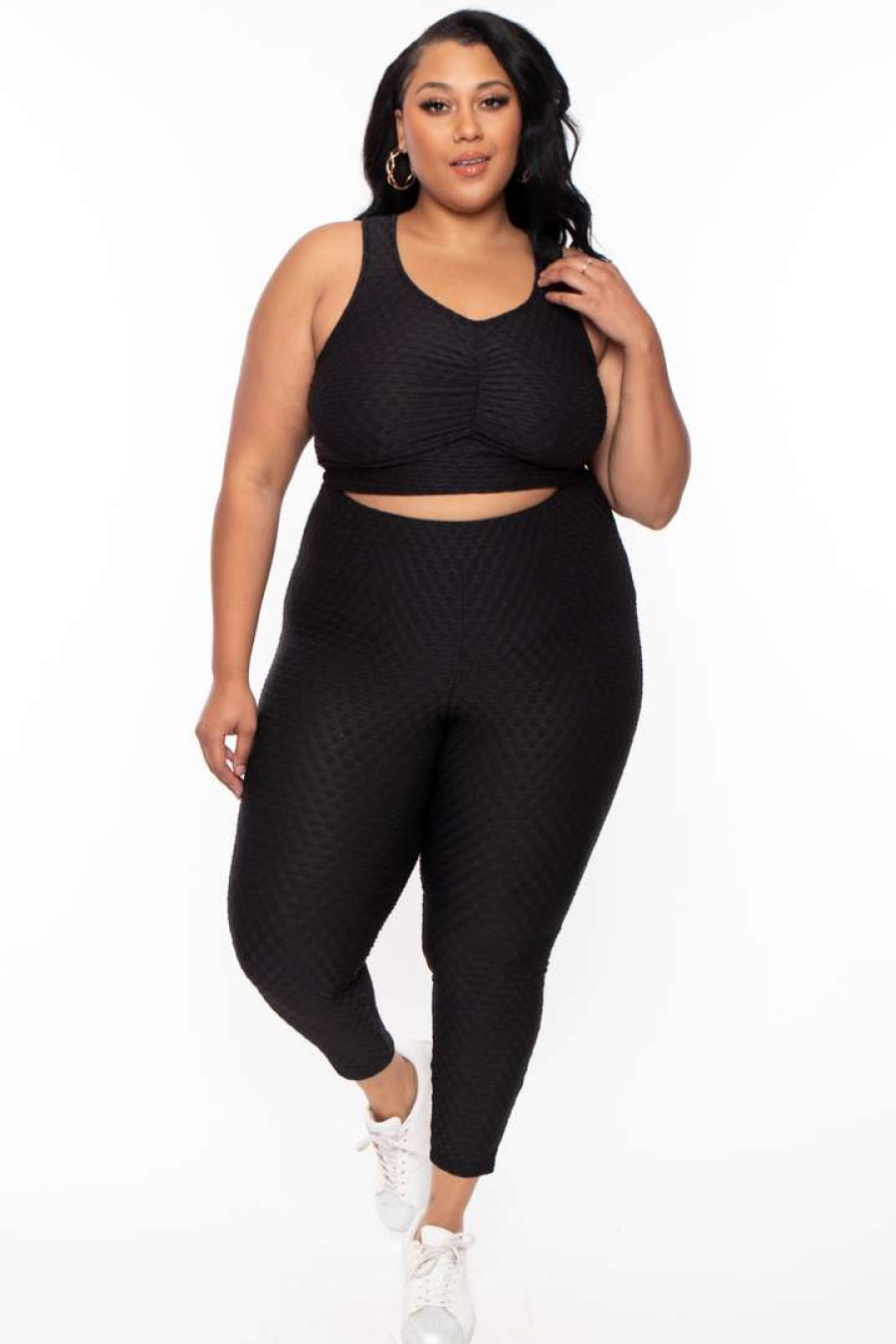 Sets * | Curvy Sense Plus Size Emme Matching Set Black