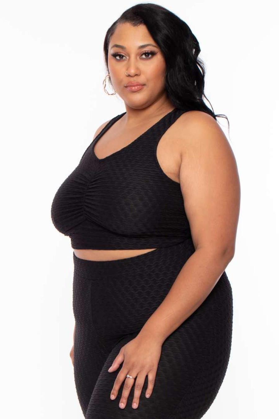 Sets * | Curvy Sense Plus Size Emme Matching Set Black