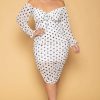 Dresses * | Curvy Sense Plus Size Carina Mesh Bodycon Dress New Arrivals White