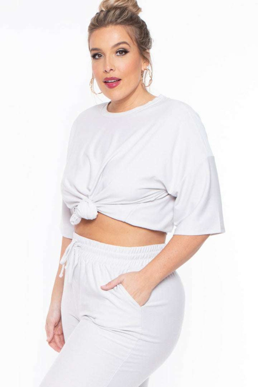 Sets * | Zenana Sets Plus Size Dee Lounge Set Off White