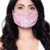 Accessories * | Curvy Sense Face Masks Washable & Reusable Printed Face Mask Be Kind New Mauve