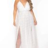 Dresses * | Symphony Plus Size Anaira Maxi Glitter Dress White