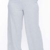 Sets * | Curvy Sense Essential Mix Plus Size Essential Ribbed Flare Pants -Heather Gray Heather Grey