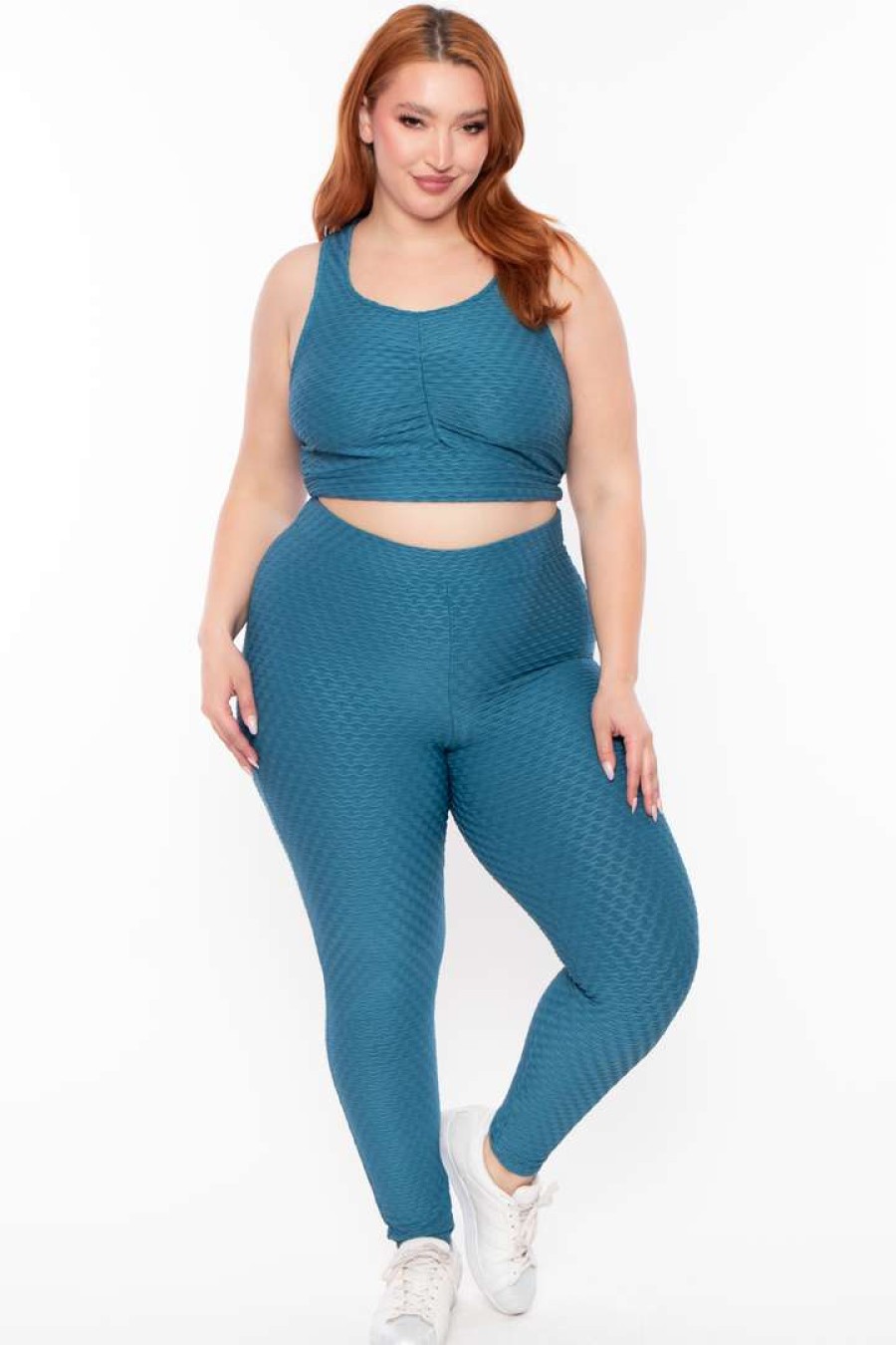 Sets * | Curvy Sense Matching Sets Plus Size Emme Matching Set Teal