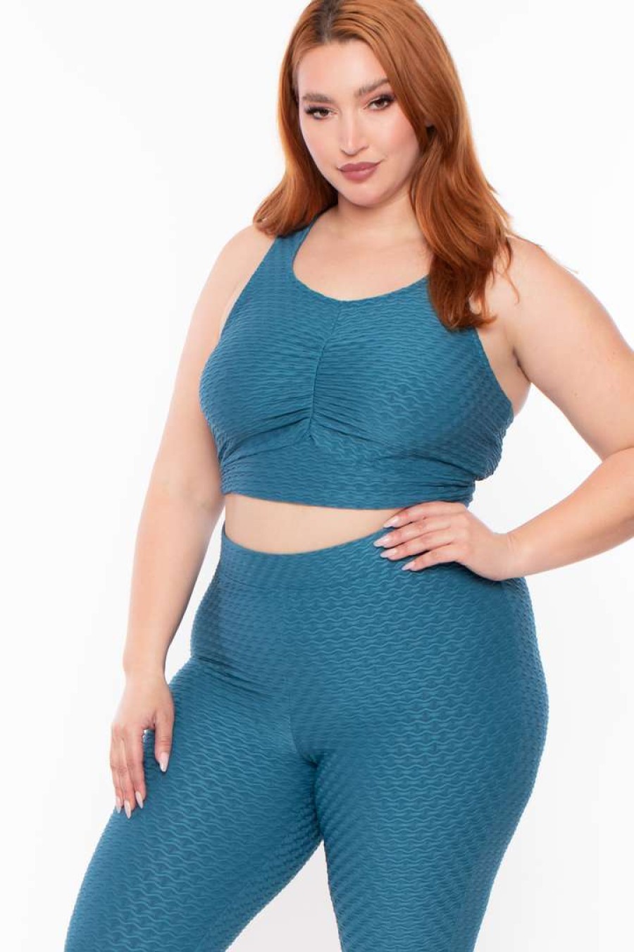 Sets * | Curvy Sense Matching Sets Plus Size Emme Matching Set Teal