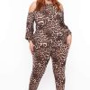 Sets * | Bluebell Plus Size Kiara Cold Shoulder Top And Pants Set Matching Sets Brown