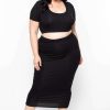 Sets * | Curvy Sense Little Styles Plus Size Carmen Top & Skirt Matching Set Black