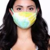 Accessories * | Curvy Sense Washable & Reusable Hand Tie-Dyed Face Mask Yellow