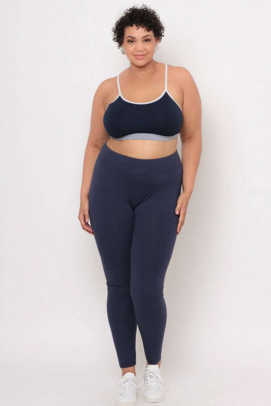 Bottoms * | Uni Active Mopas Plus Size Stretch-Knit Leggings Bottoms Navy