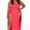 Dresses * | Bluebell Dresses Plus Size Arianna M-Slit Maxi Dress Coral