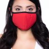 Accessories * | Curvy Sense Washable Face Mask With A Filter Pocket-Adult- 1 Mask + 20 Filters Red