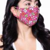 Accessories * | Curvy Sense Face Masks Washable & Reusable Face Mask Cute Flower Flower Fuschia