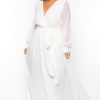 Dresses * | Ricarica Bridal Options Plus Size Greta Chiffon Maxi Dress Ivory